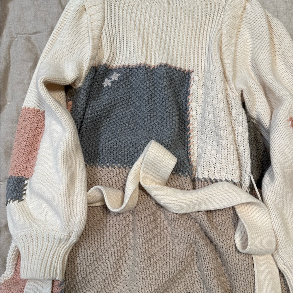 LoveschackFancy Franco Cardigan in morning dew, Multicolor Patchwork Cardigan - Picture 13 of 14
